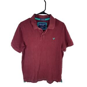 American Eagle Outfitters Vintage Fit Maroon Polo Shirt L/G Cotton Mens